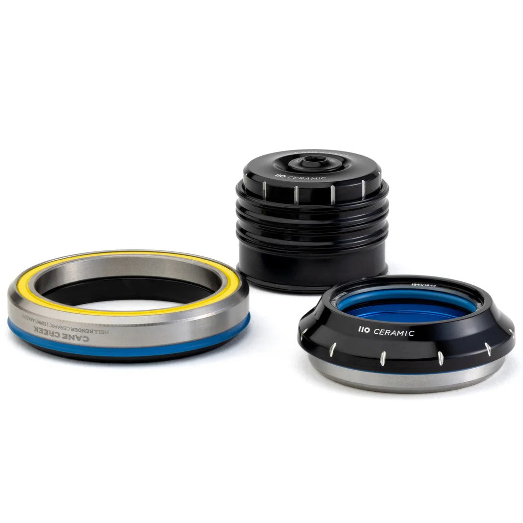 CANE CREEK 110 Ceramic Tapered Headset, 1 1/8"-1.5", IS41/28.6/H9 | IS52/40, preto/prata