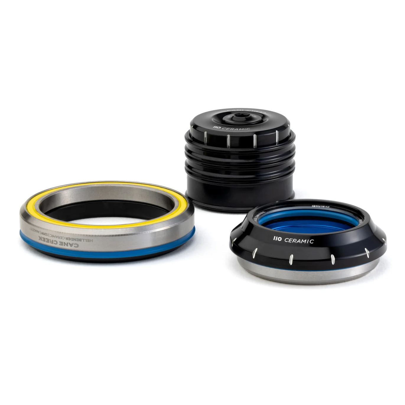 CANE CREEK 110 Ceramic Tapered Headset, 1 1/8"-1.5", IS42/28.6/H9 | IS52/40, preto/prata