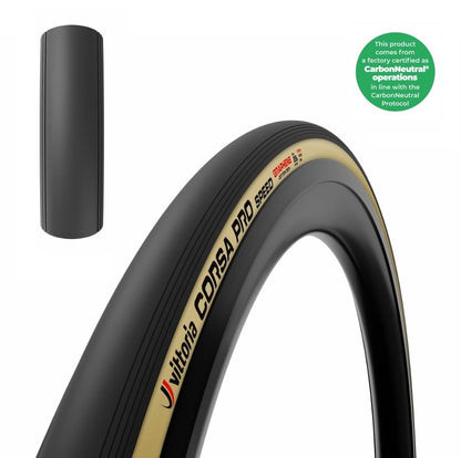 Pneu VITTORIA CORSA PRO SPEED WIDE Grapheno G2.0 apto para tubeless, dobrável, bege