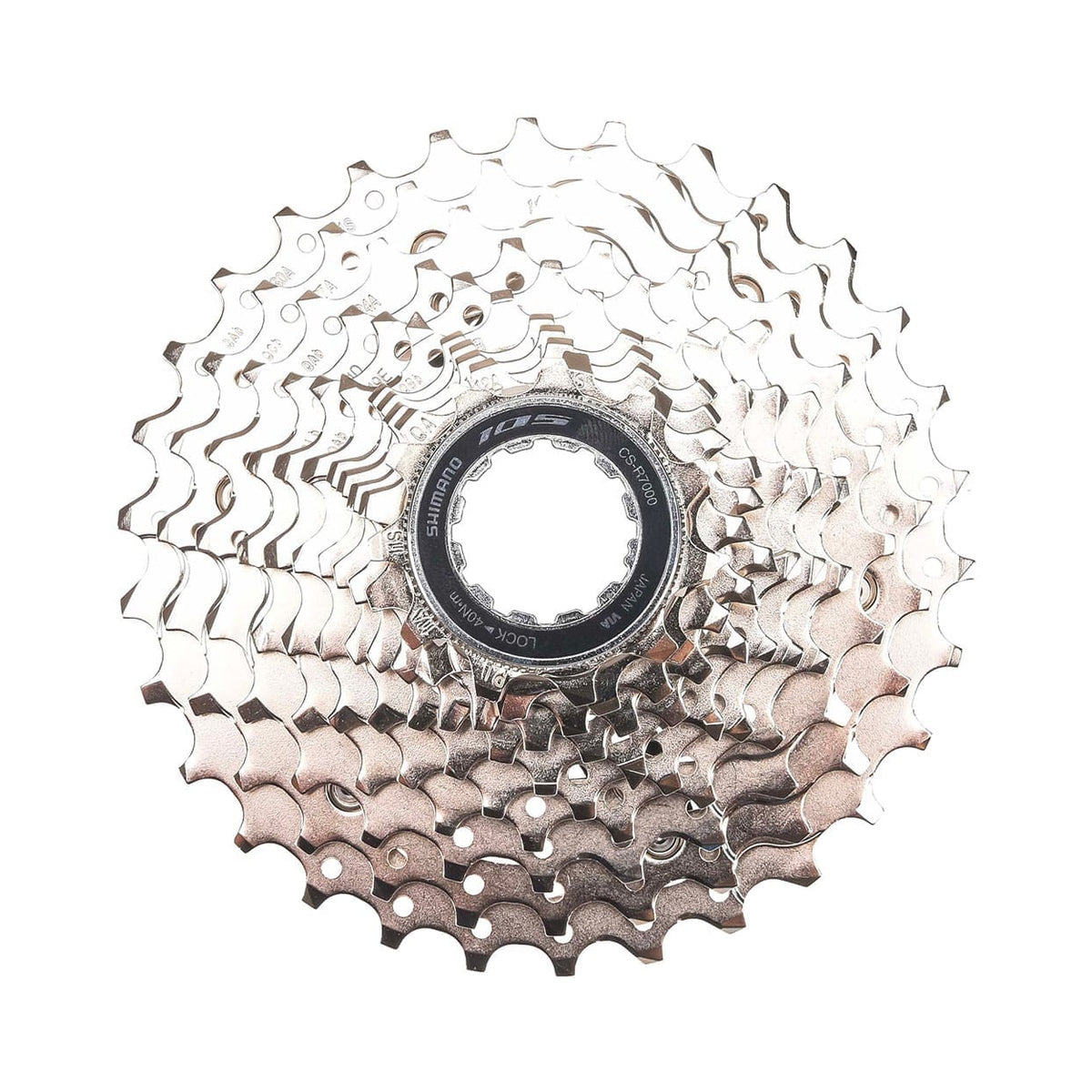 Cassete de 11 velocidades SHIMANO 105 CS-R7000 – fotografia principal sobre fundo branco