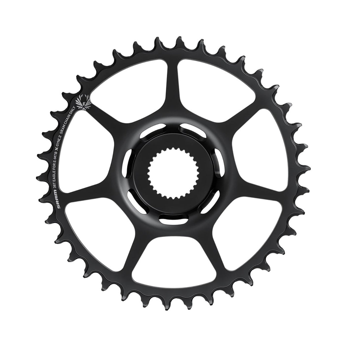 Prato único para bicicleta elétrica SRAM X-SYNC 2 EAGLE BOSCH GEN4 11/12 velocidades, montagem direta, Boost, aço — vista do prato sobre fundo branco