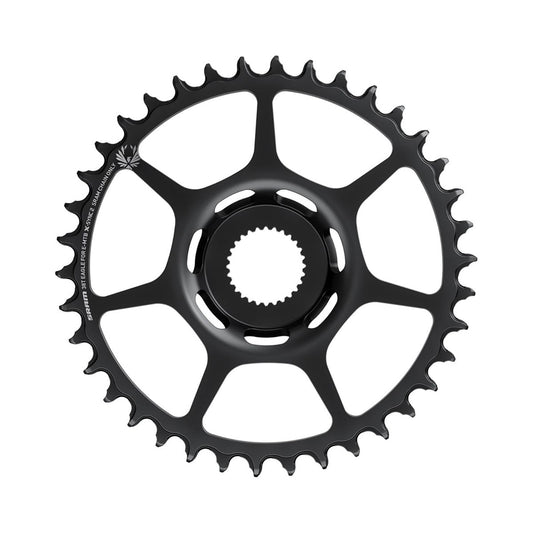 Prato único para bicicleta elétrica SRAM X-SYNC 2 EAGLE BOSCH GEN4 11/12 velocidades, montagem direta, Boost, aço — vista do prato sobre fundo branco