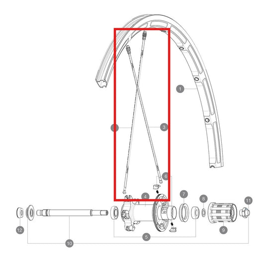 KIT DE 10 RAIOS TRASEIROS MAVIC M7/7 SFAL BK 298.5