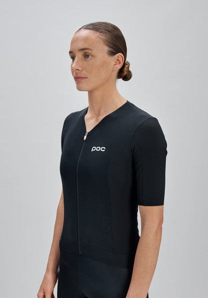Maillot POC RACEDAY Mulher Mangas Curtas Preto