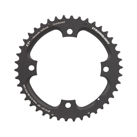 Prato exterior STRONGLIGHT CT² Sram 10 velocidades, 4 furos, 120 mm — vista do prato sobre fundo branco