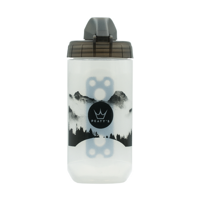 Kit Bidão e Suporte de Bidão PEATY'S X FIDLOCK Mountains (450ml) Transparente