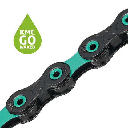 Corrente 12V KMC DLC12 Waxed Preto/Turquesa Ciré