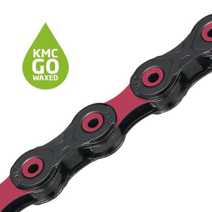 Corrente 12V KMC DLC12 Waxed Preto/Rosa Encerado