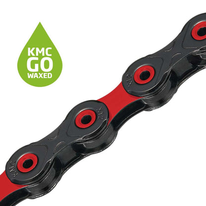 Corrente 12V KMC DLC12 Waxed Preto/Vermelho Encerada