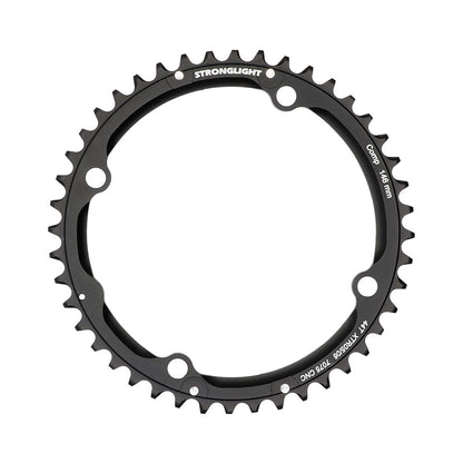 Prato exterior STRONGLIGHT SHIMANO XTR M960 9 velocidades, 4 furos, 146 mm — vista do prato sobre fundo branco
