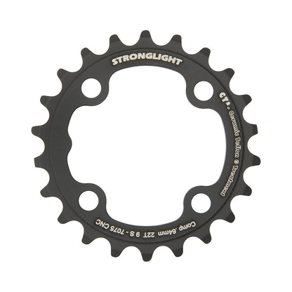 Prato interior STRONGLIGHT CT² 9 velocidades, 4 furos, 64 mm — vista do prato sobre fundo branco