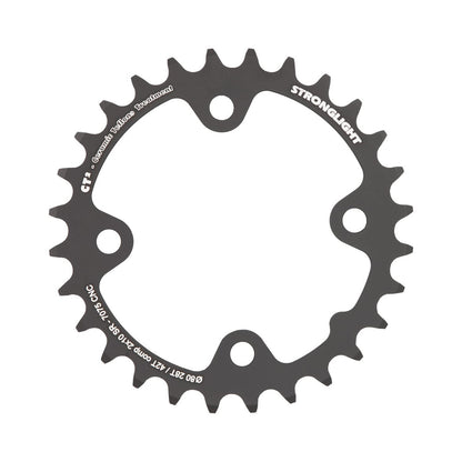 Prato interior STRONGLIGHT CT² Sram 10 velocidades, 4 furos, 80 mm — vista do prato sobre fundo branco