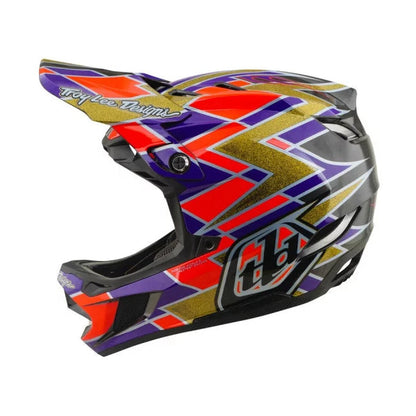 Capacete BTT TROY LEE DESIGNS D4 CARBON MIPS FLUSH Laranja/Violeta