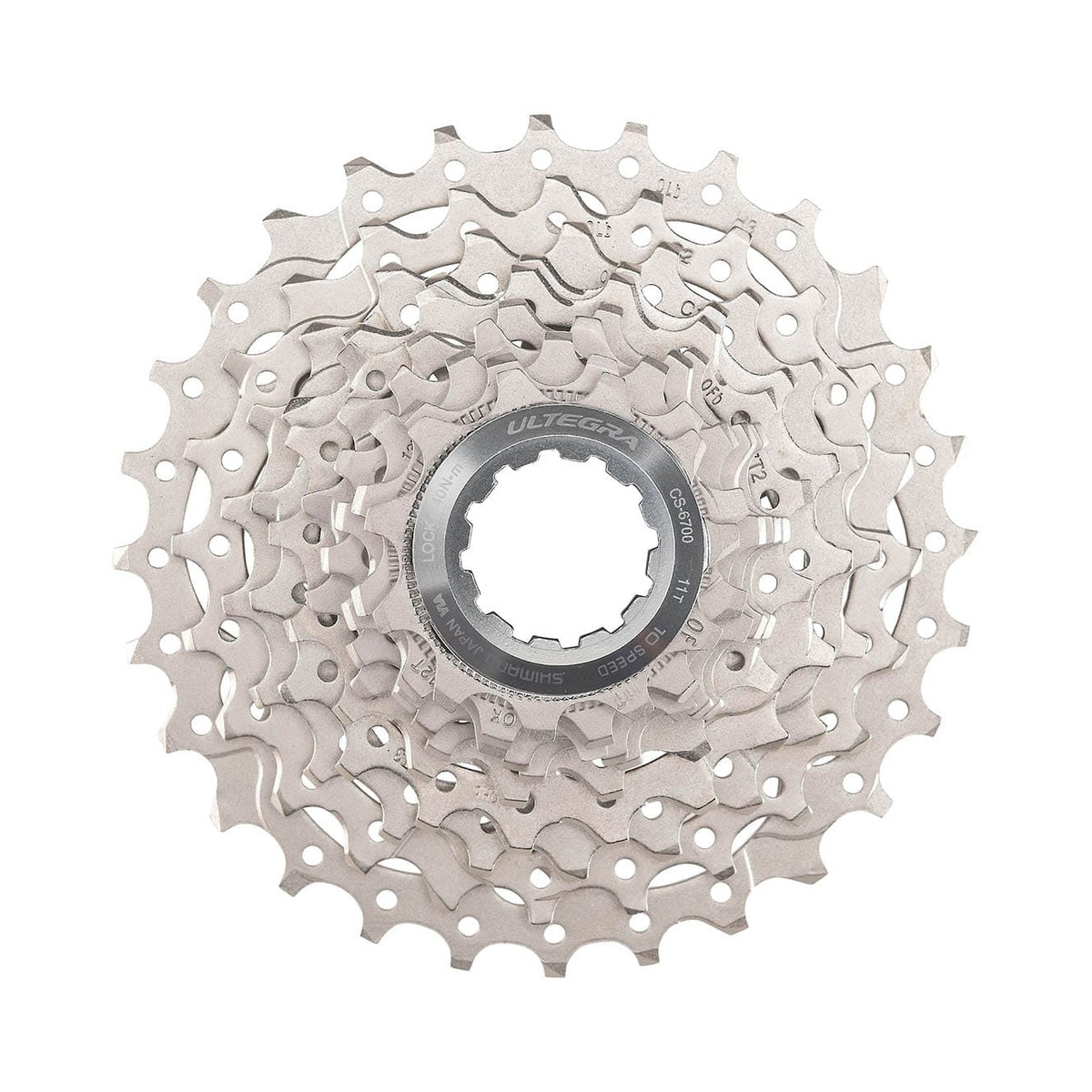 Cassete de 10 velocidades SHIMANO ULTEGRA 6700 – fotografia principal sobre fundo branco