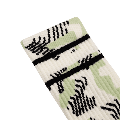 Meias BURGTEC EVERYDAY CREW PATTERNED Branco/Verde