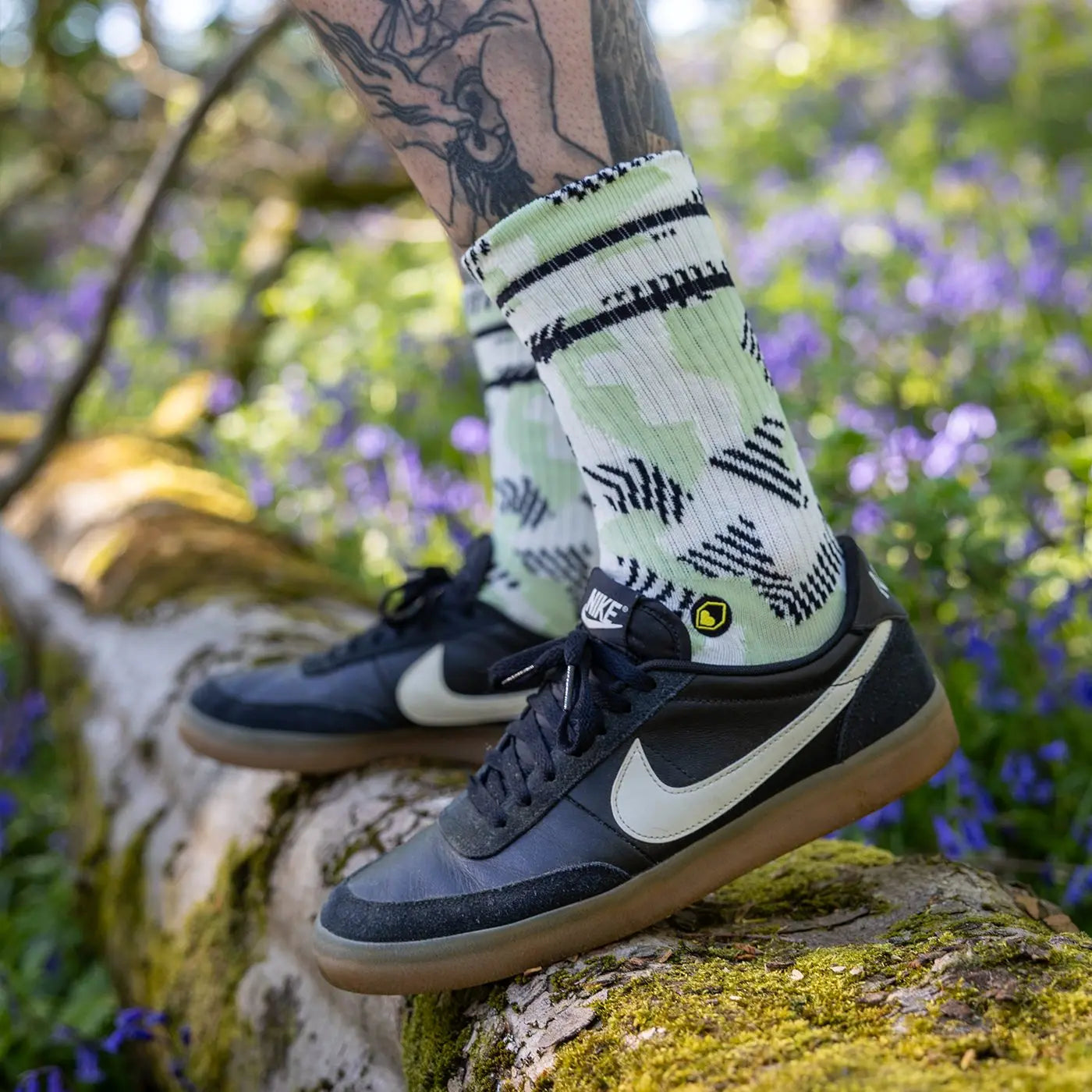 Meias BURGTEC PATTERNED Branco/Verde