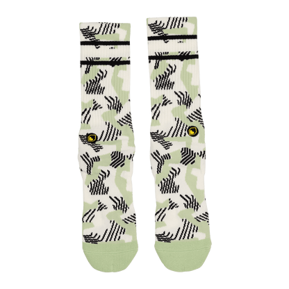 Meias BURGTEC EVERYDAY CREW PATTERNED Branco/Verde