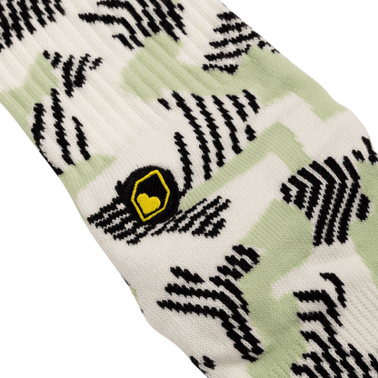 Meias BURGTEC EVERYDAY CREW PATTERNED Branco/Verde