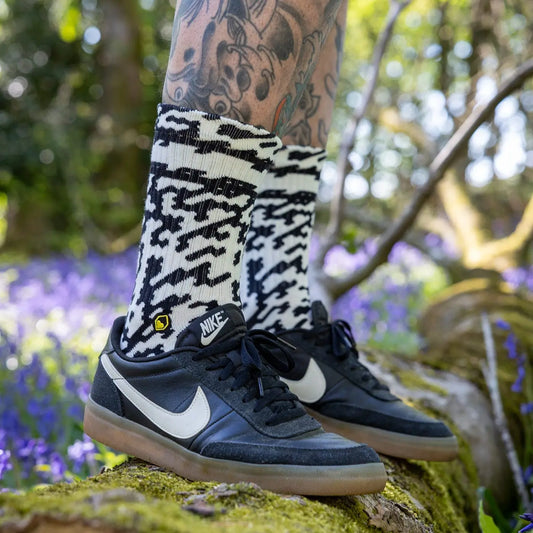 Meias BURGTEC PATTERNED Preto/Branco