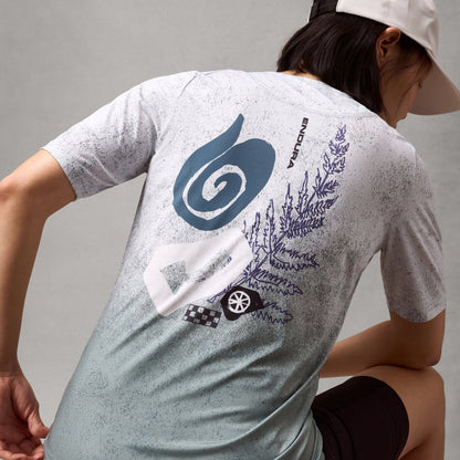 Maillot ENDURA SINGLETRACK PRINT Mangas Curtas Mulher Aero Blue