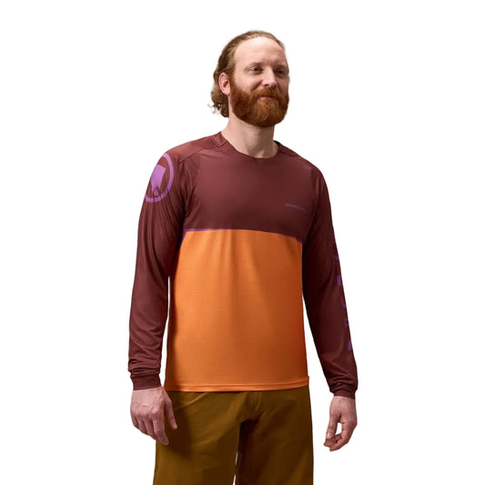 Camisola ENDURA SINGLETRACK CORE PRINTED Manga comprida Laranja