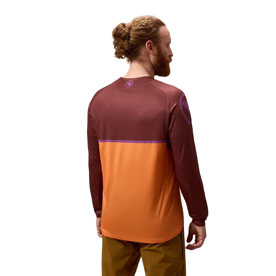 Camisola ENDURA SINGLETRACK CORE PRINTED Manga comprida Laranja