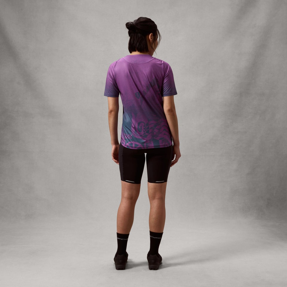 ENDURA SINGLETRACK PRINT Camisola de manga curta para mulher End Purple