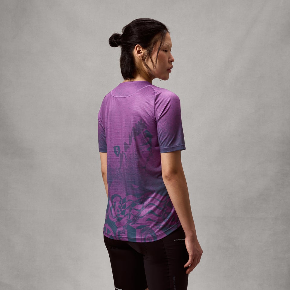 ENDURA SINGLETRACK PRINT Camisola de manga curta para mulher End Purple
