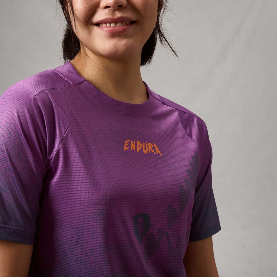 ENDURA SINGLETRACK PRINT Camisola de manga curta para mulher End Purple