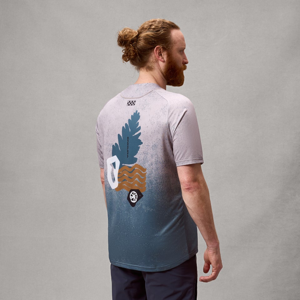Camisola de manga curta em titânio ENDURA SINGLETRACK PRINT