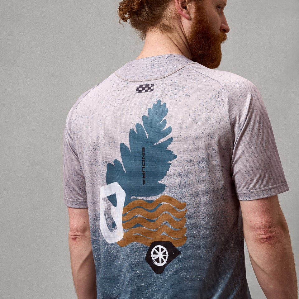 Camisola de manga curta em titânio ENDURA SINGLETRACK PRINT