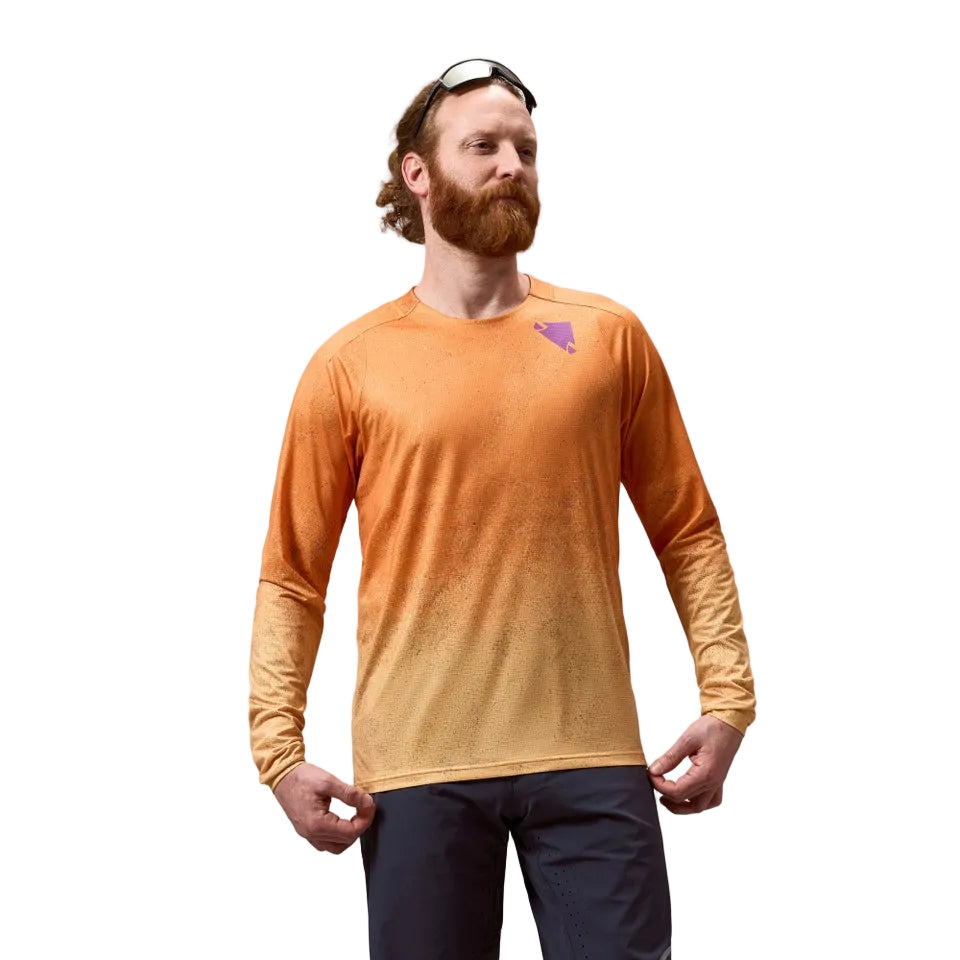 Camisola ENDURA SINGLETRACK PRINT Manga comprida Laranja