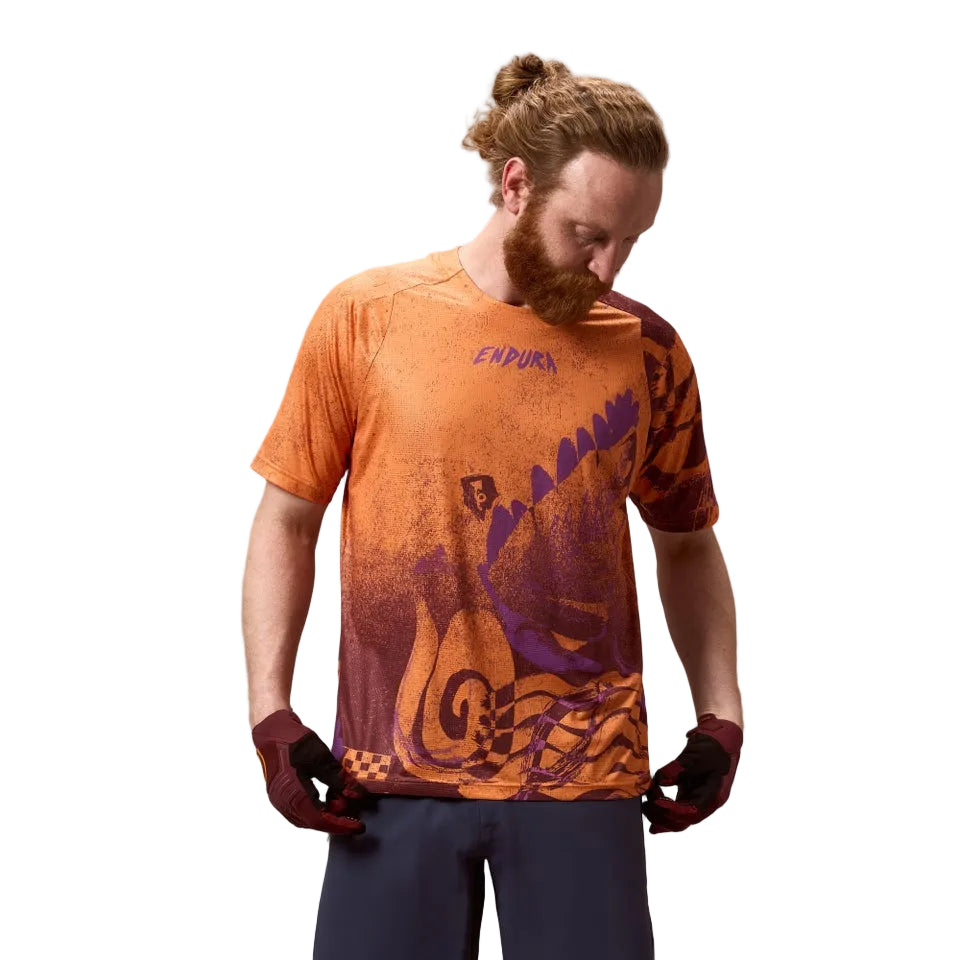 Camisola de manga curta ENDURA SINGLETRACK PRINT End Orange