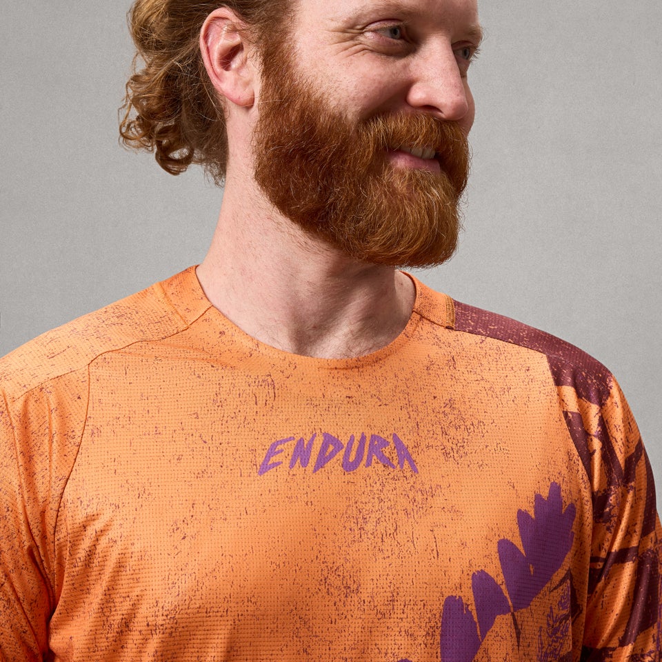 Camisola de manga curta ENDURA SINGLETRACK PRINT End Orange