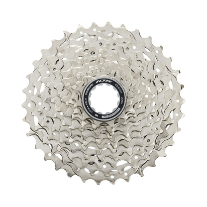 Cassete de 12 velocidades SHIMANO 105 CS-R7101 – fotografia principal sobre fundo branco