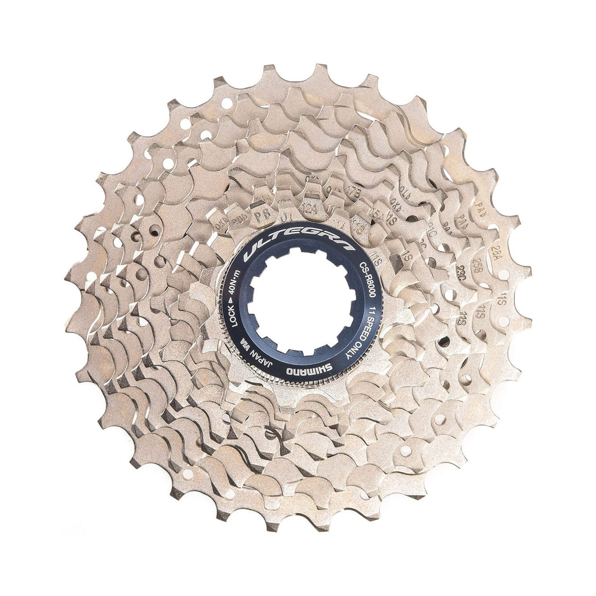 Cassete de 11 velocidades SHIMANO ULTEGRA CS-R8000 – fotografia principal sobre fundo branco