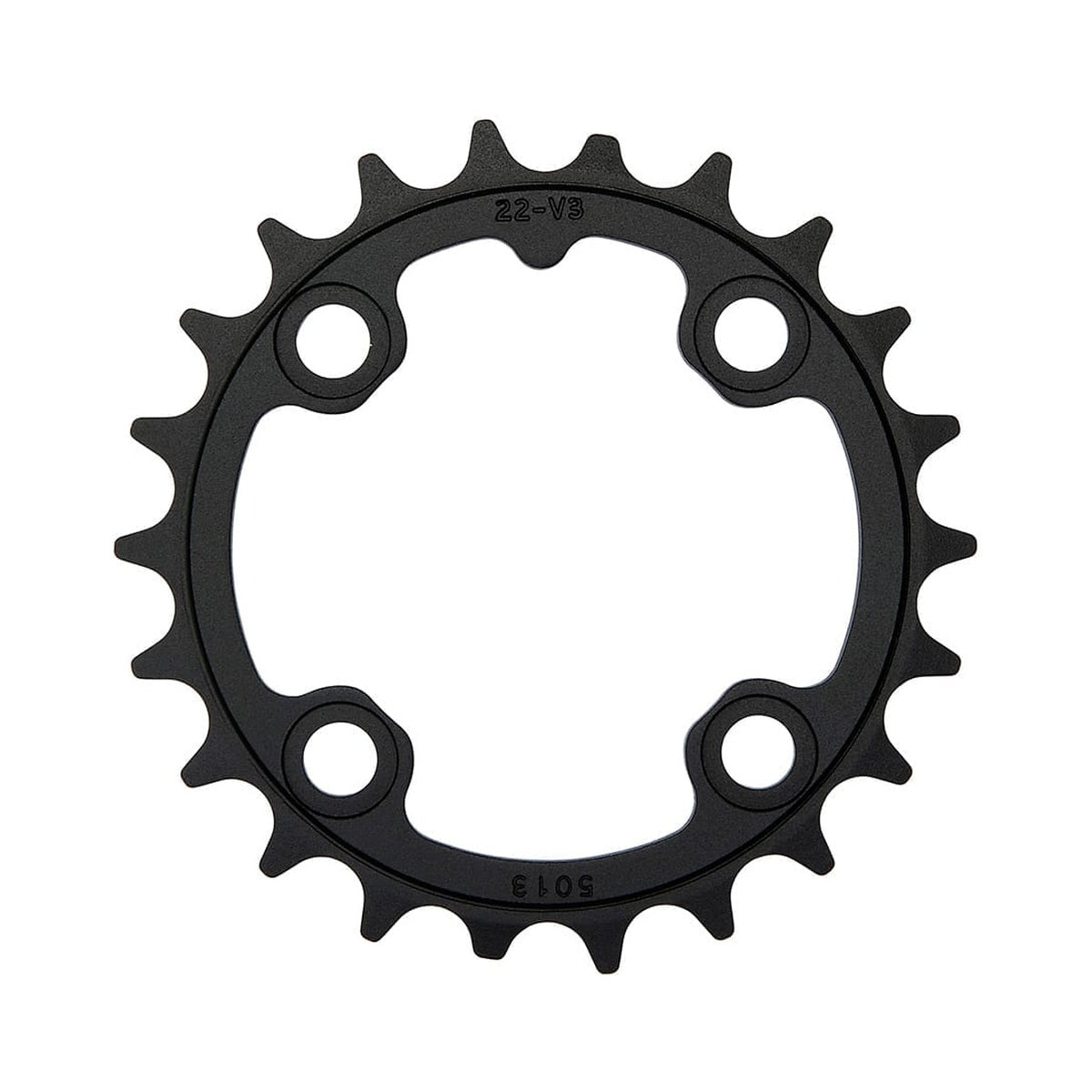 Prato interior TRUVATIV MTB V3 8/9V, 4 furos, 64 mm — vista do prato sobre fundo branco