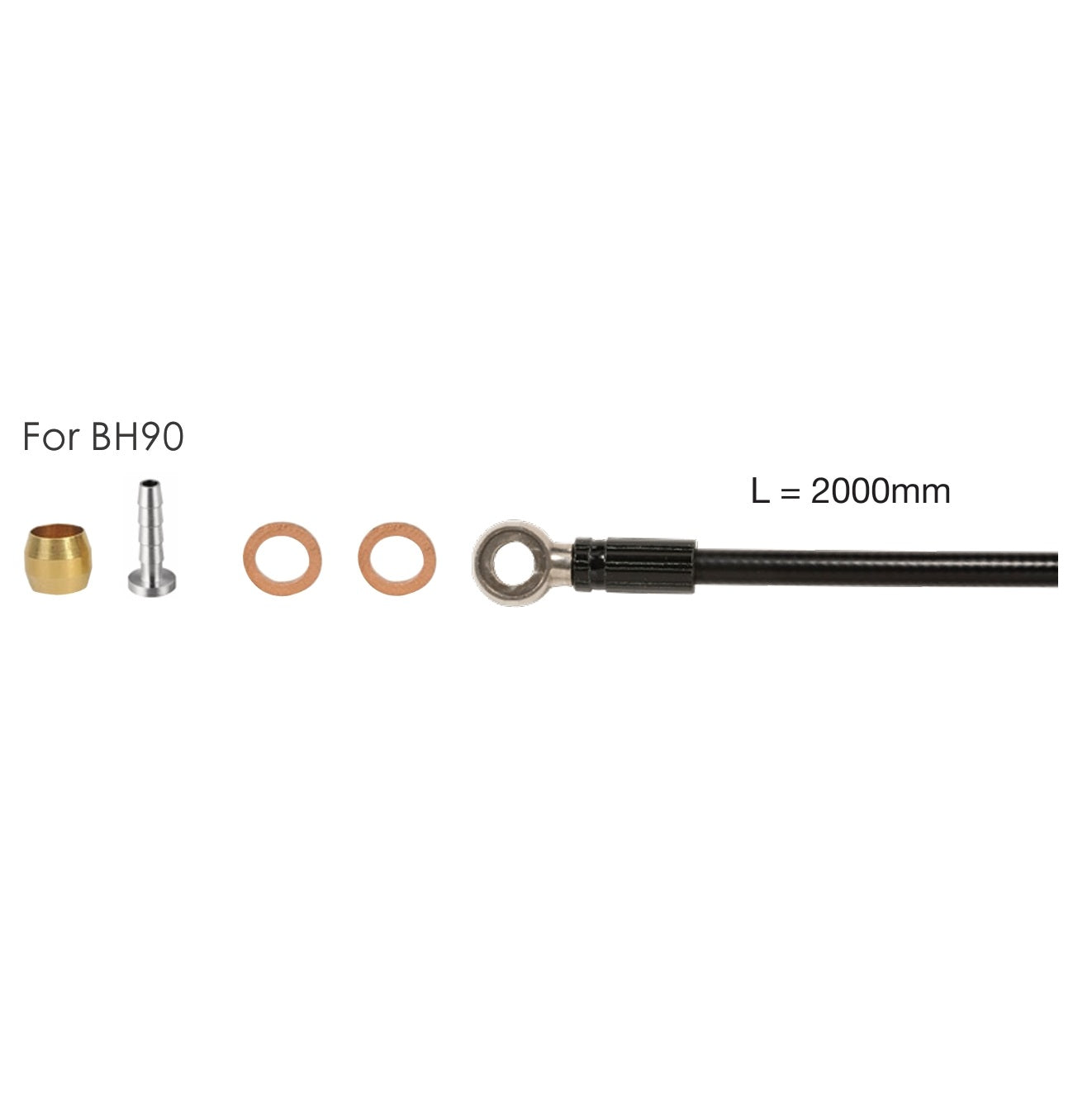 Kit Mangueiras Hidráulicas 2m ELVEDES para SHIMANO SM-BH 90+banjo+peças