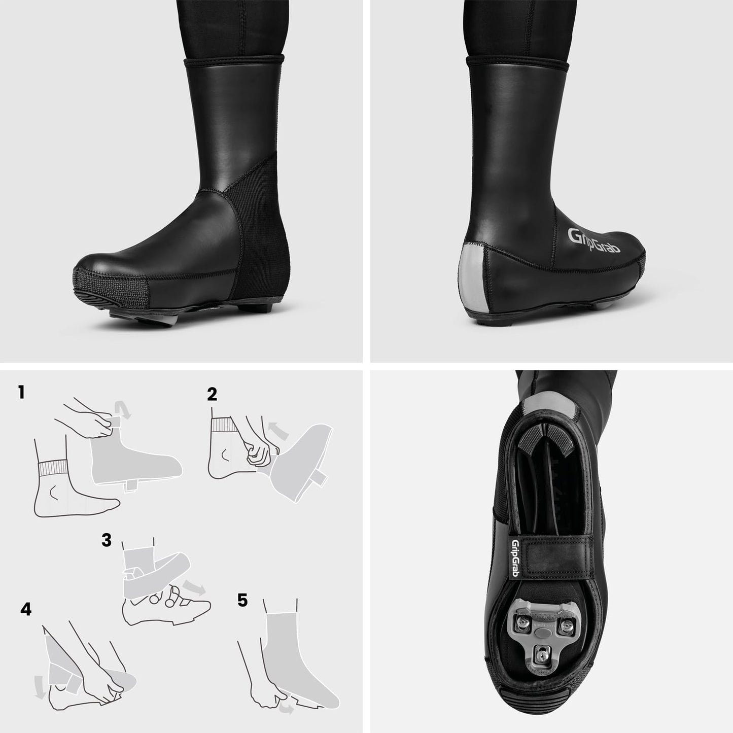 Capa para botas GRIPGRAB PACR WATERPROOF ROAD Preto