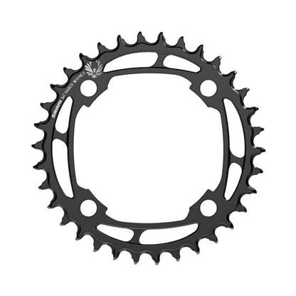 Prato único SRAM EAGLE X-SYNC2 12V, aço, 4 furos, 104 mm — vista do prato sobre fundo branco