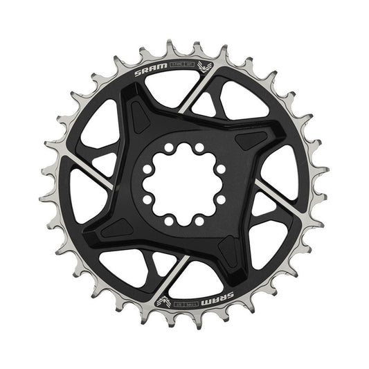 Plateau Mono SRAM X0 T-TYPE EAGLE BOOST 12V Direct Mount Offset 3mm Noir — vue du plateau sur fond blanc