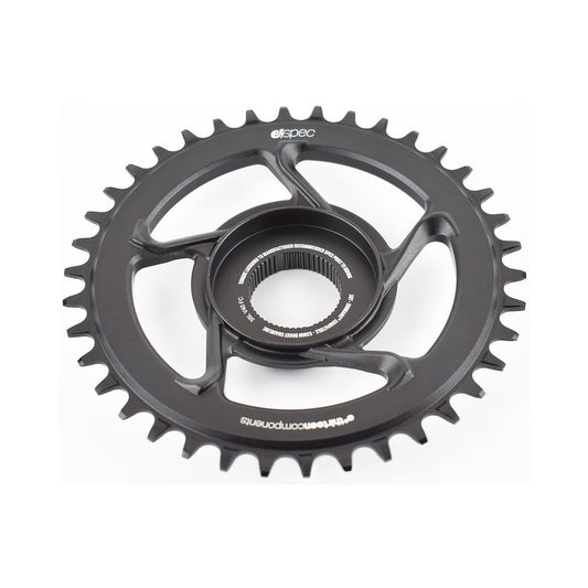 Prato único E-THIRTEEN E-SPEC 11/12V de montagem direta Shimano E8000 — vista do prato sobre fundo branco
