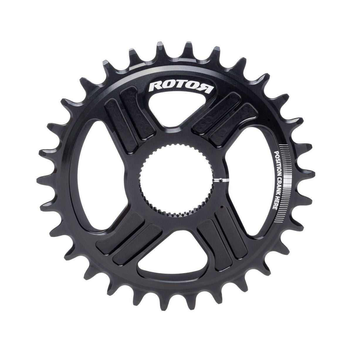 Prato único 9/10/11V ROTOR noQ-RING Direct Mount para Hawk/Raptor/Kapic/2INPowerDM/INPowerDM — vista do prato sobre fundo branco