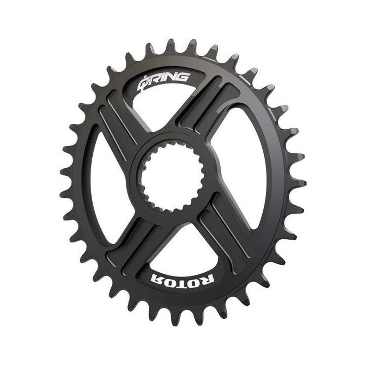 Prato único 12V ROTOR Q-RING Shimano SLX / XT / XTR Direct Mount — vista do prato sobre fundo branco