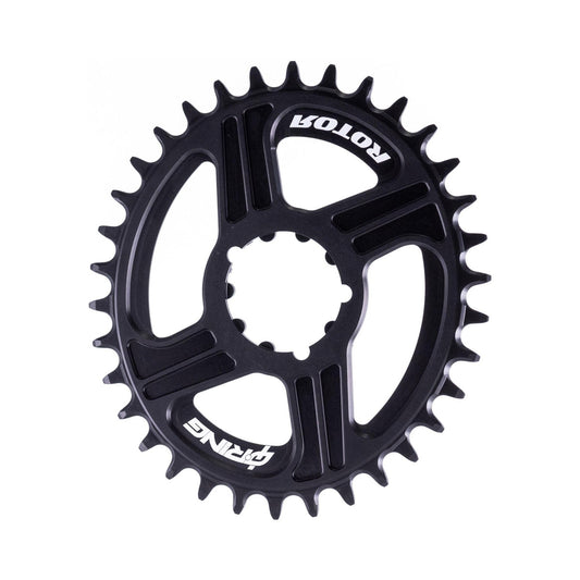 Prato único oval 11/12V ROTOR Q-Ring Sram de montagem direta com desvio de 0 mm — vista do prato sobre fundo branco