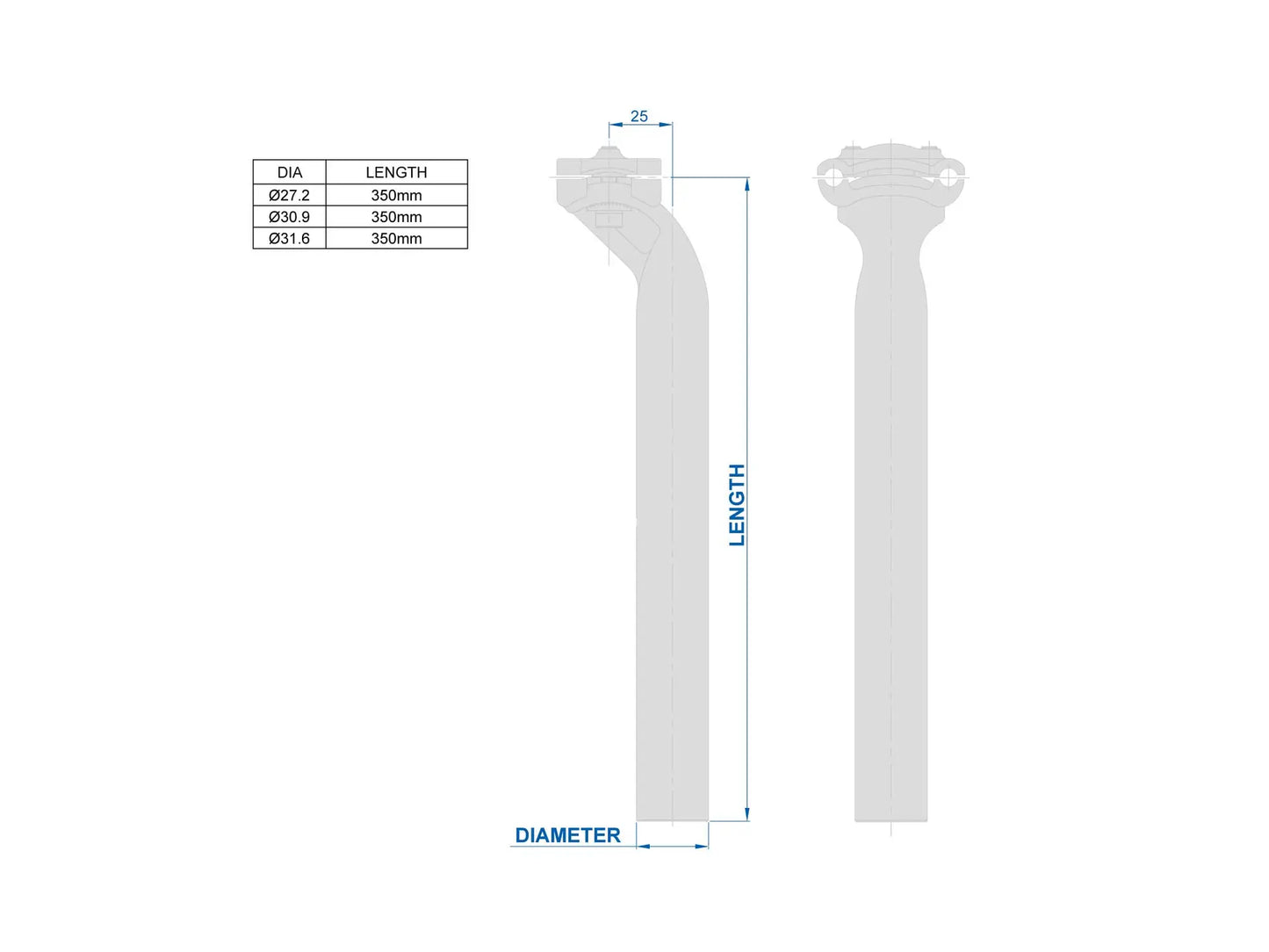 Canote de Selim RITCHEY CLASSIC TWO-BOLT Recuo 25mm