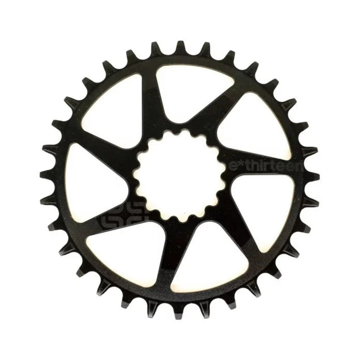 Prato único E-THIRTEEN HELIX PLUS 11/12V de montagem direta Boost/SuperBoost 52/55 mm — vista do prato sobre fundo branco