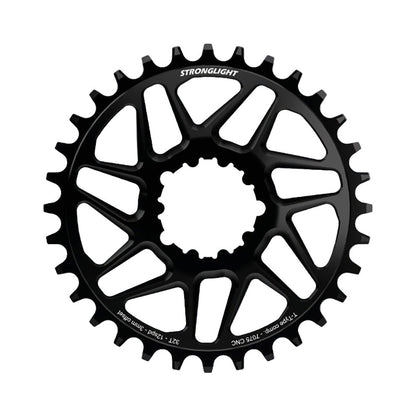 Prato único STRONGLIGHT SRAM EAGLE SX/NX/GX/X01 12V de montagem direta, desvio de 3 mm, Boost — vista do prato sobre fundo branco