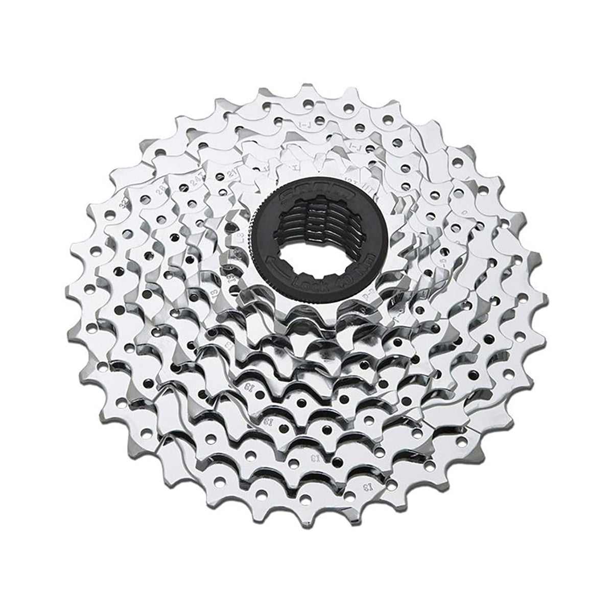 Cassete de 9 velocidades SRAM PG-950 – fotografia principal sobre fundo branco