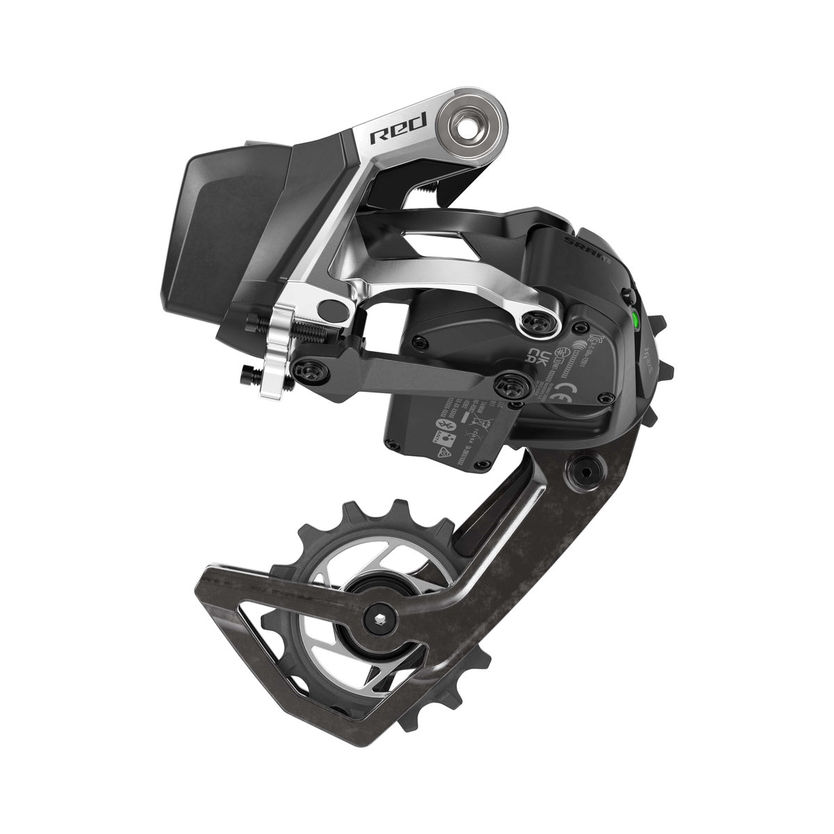 Desviador traseiro SRAM RED AXS E1 12V – vista do produto sobre fundo branco